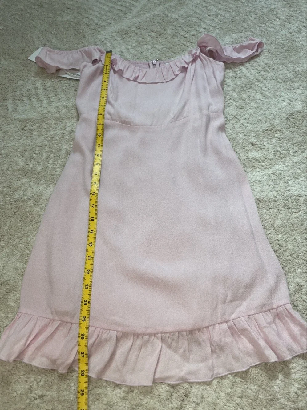 Aritzia Sunday Best Pale Pink Ruffle Strap Mini Dress Size M